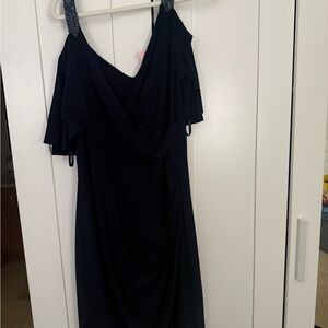 Ralph Lauren Navy One-Shoulder Dress